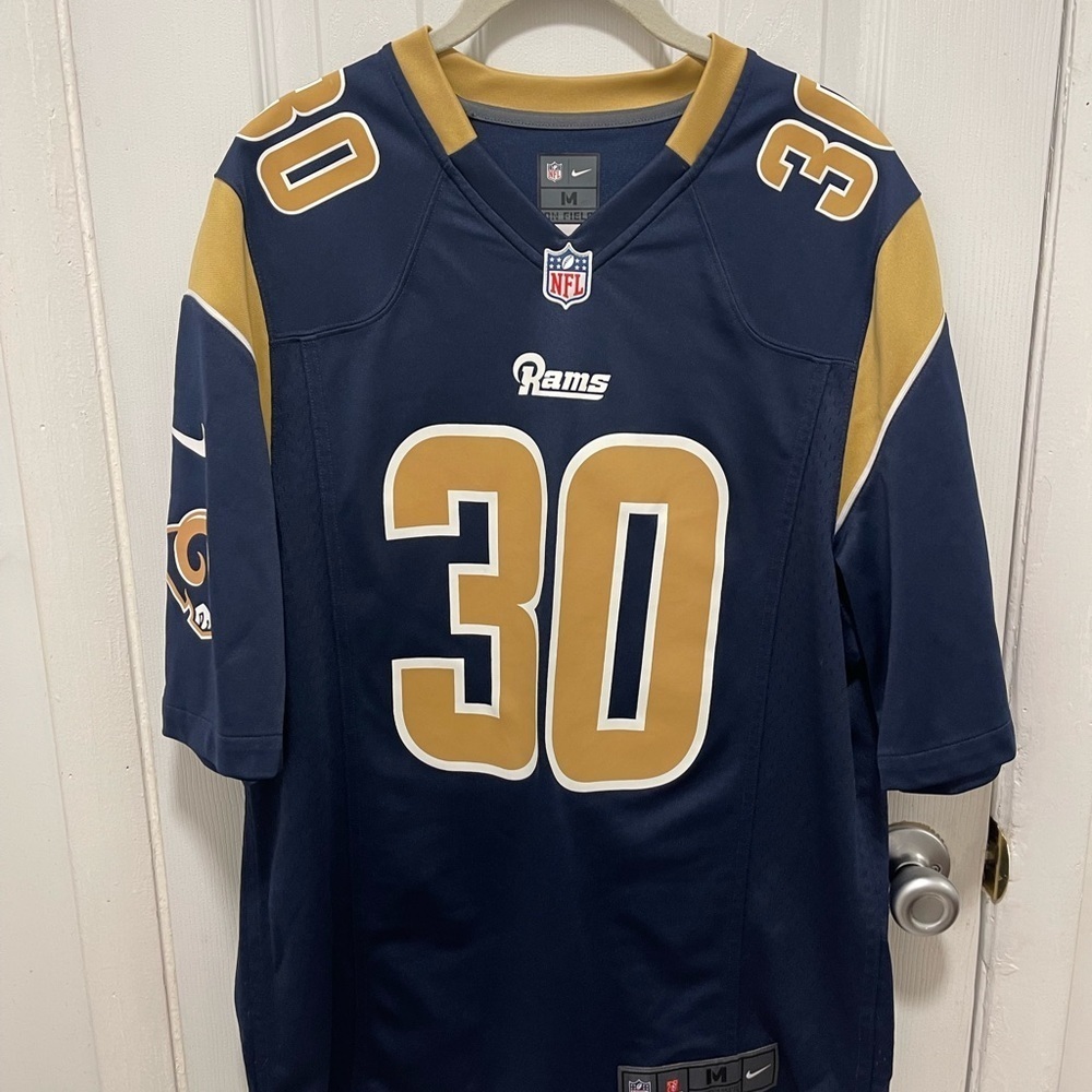 NFL Rams Navy and Gold Jersey with Number 30